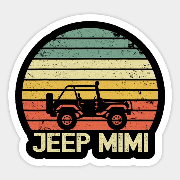 Jeep Mimi Vintage Jeep Retro Jeep Sunset Jeep Jeep Mom Jeep Women Sticker by Liza Canida